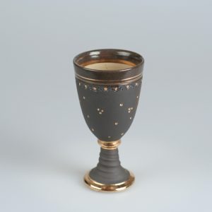 Töpferei Drehwurm Weinkelch gold